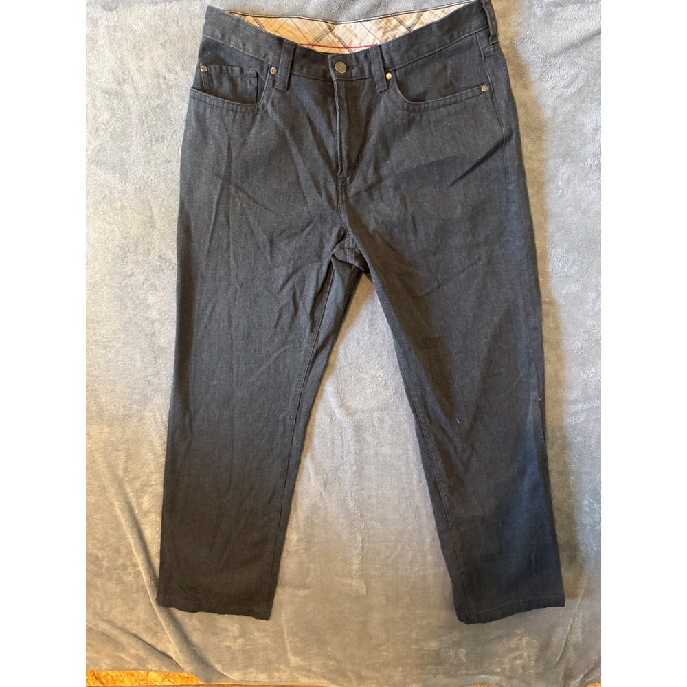 Kenneth Cole New York Mens Black Straight Leg 5-Pocket Pants 32x29 Cotton Blend - Picture 1 of 10